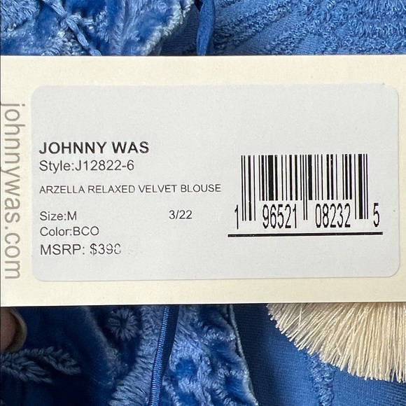 Johnny Was Royal Blue Embroidered Arzella Relaxed Tunic - Picture 3 of 7